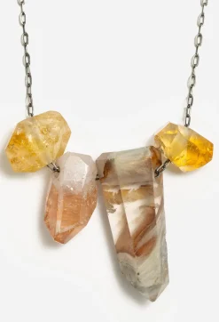 Joseph Brooks Quartz And Citrine Necklace