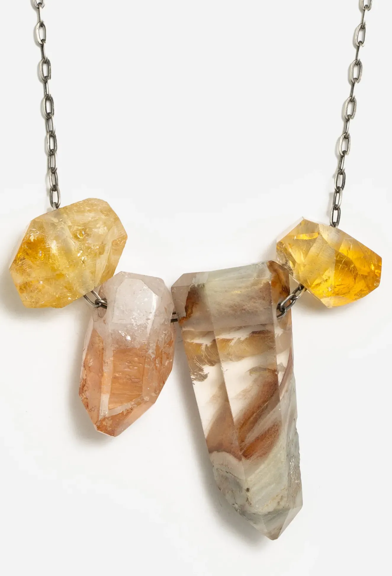 Joseph Brooks Quartz And Citrine Necklace