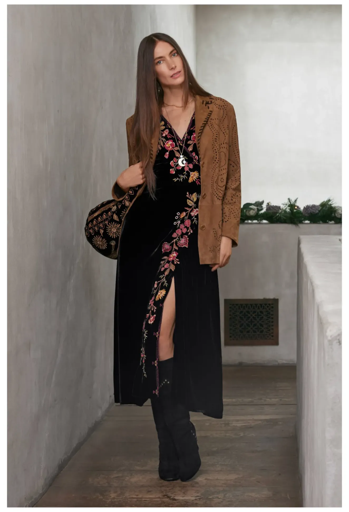Lilith Velvet Wrap Dress
