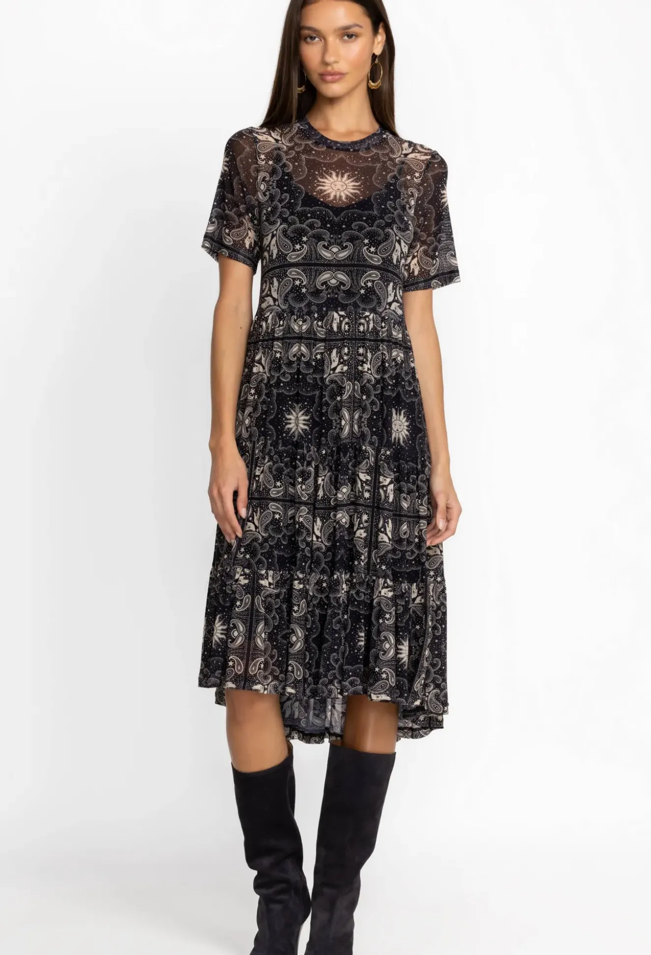 Mesh Tiered Dress