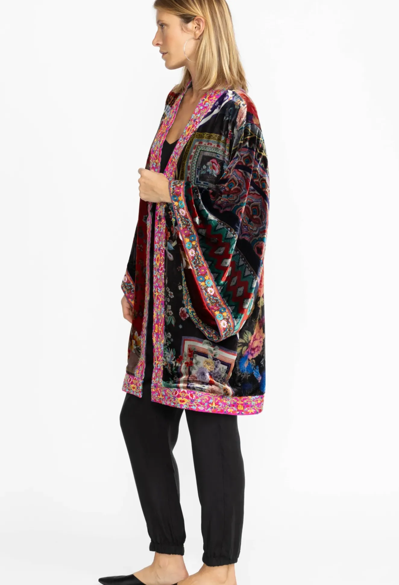 Midi One Of A Kind Velvet Kimono- Red