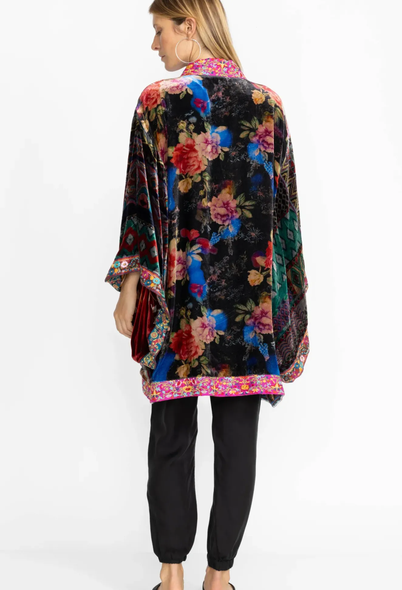 Midi One Of A Kind Velvet Kimono- Red