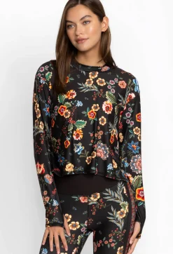 Mock Neck Step Hem Tee
