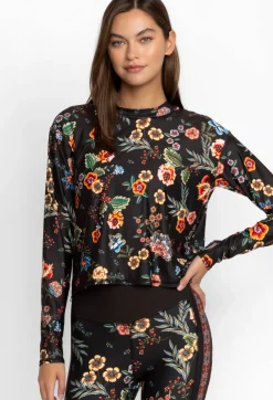 Mock Neck Step Hem Tee