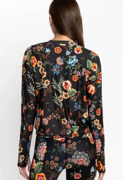 Mock Neck Step Hem Tee