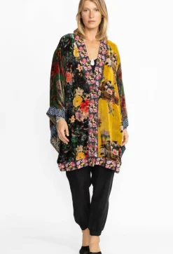 One Of A Kind Velvet Kimono- Black- Midi