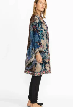 One Of A Kind Velvet Kimono- Black- Midi