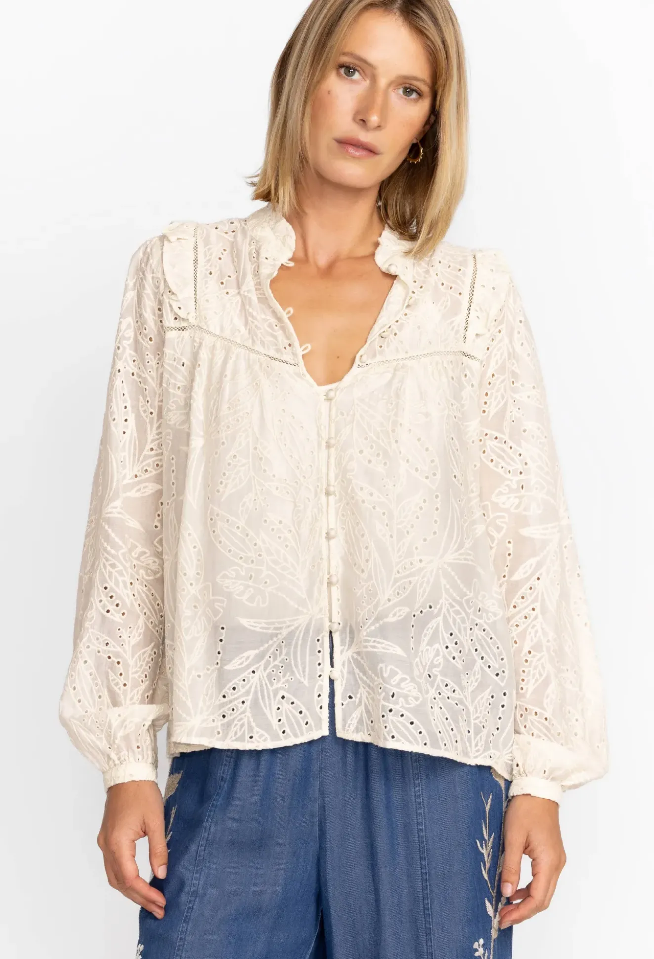 Palmas Ricas Eyelet Blouse