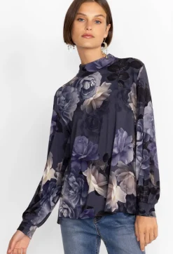 Puff Sleeve Mock Neck