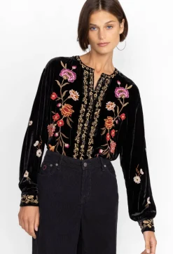 Quinn Velvet Mandarin Shirt