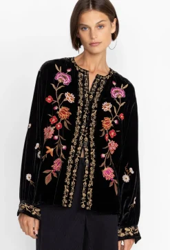 Quinn Velvet Mandarin Shirt