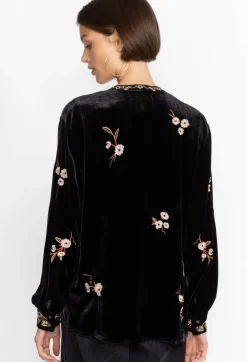 Quinn Velvet Mandarin Shirt