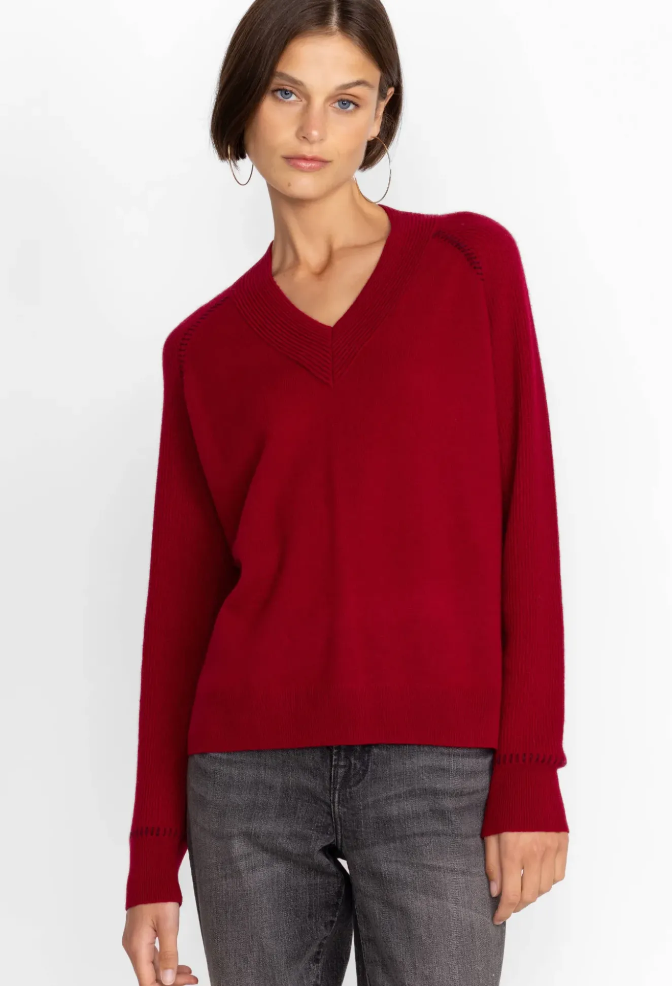 Sally Cashmere Whipstitch Sweater