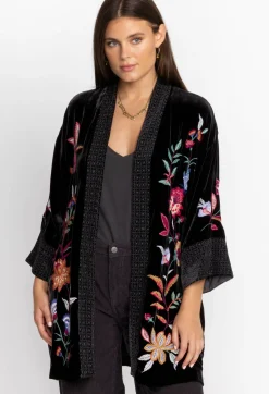 Sandra Wide Cuff Velvet Kimono