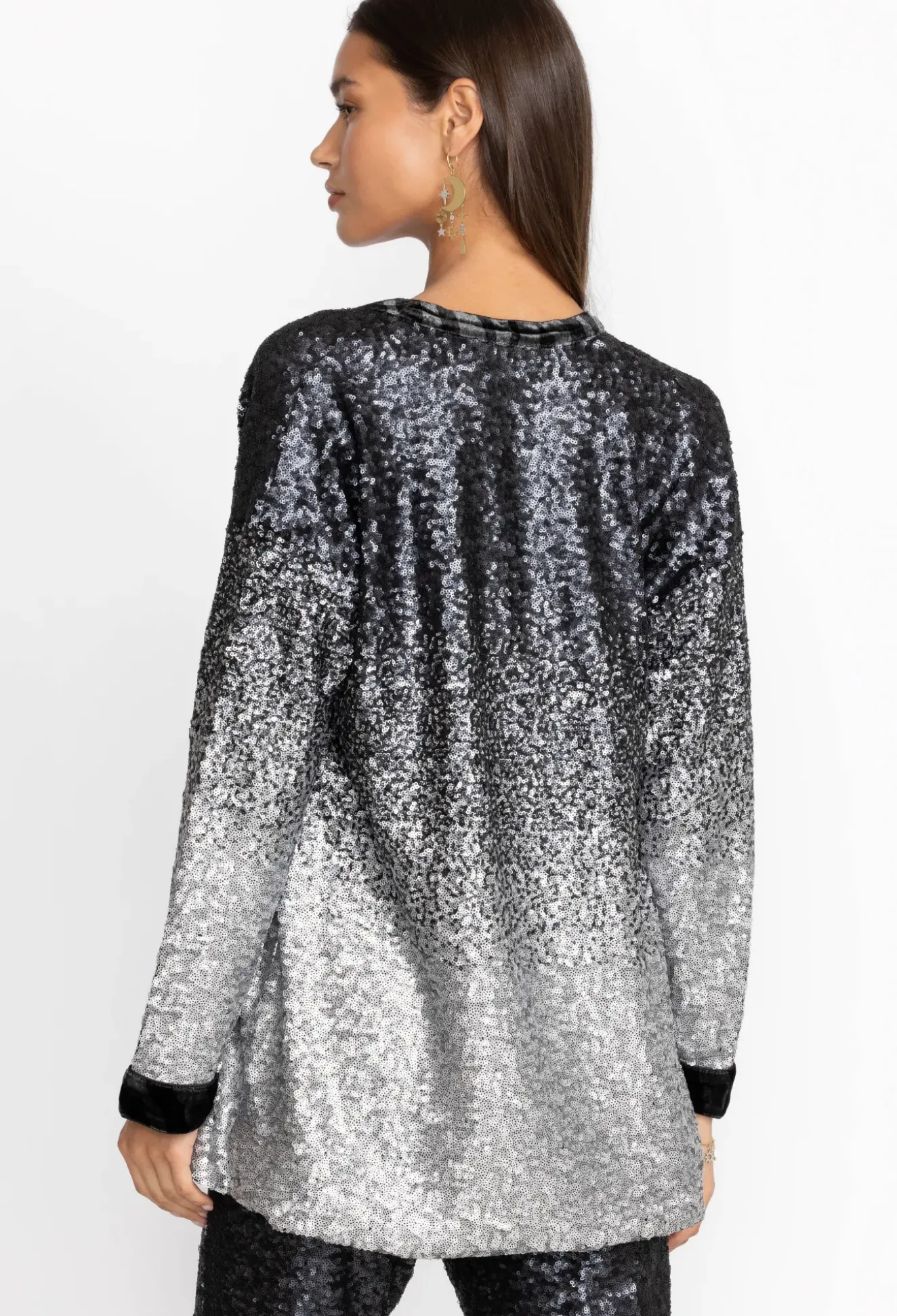 Sequin Button Up