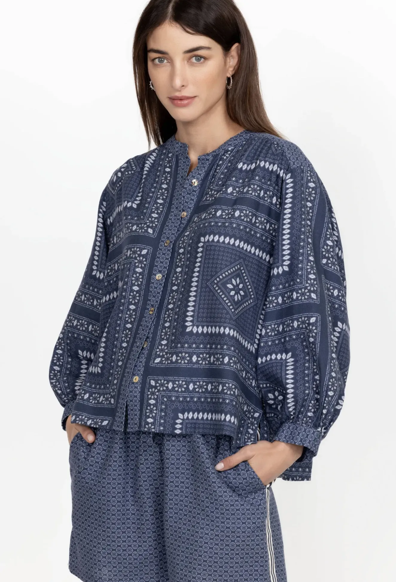 Shirred Yoke Blouse