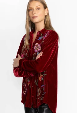 Sidonia Velvet Oversized Pleat Shirt