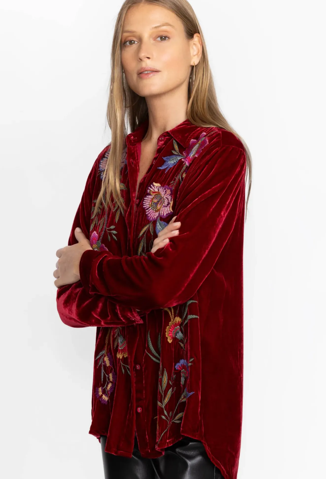 Sidonia Velvet Oversized Pleat Shirt