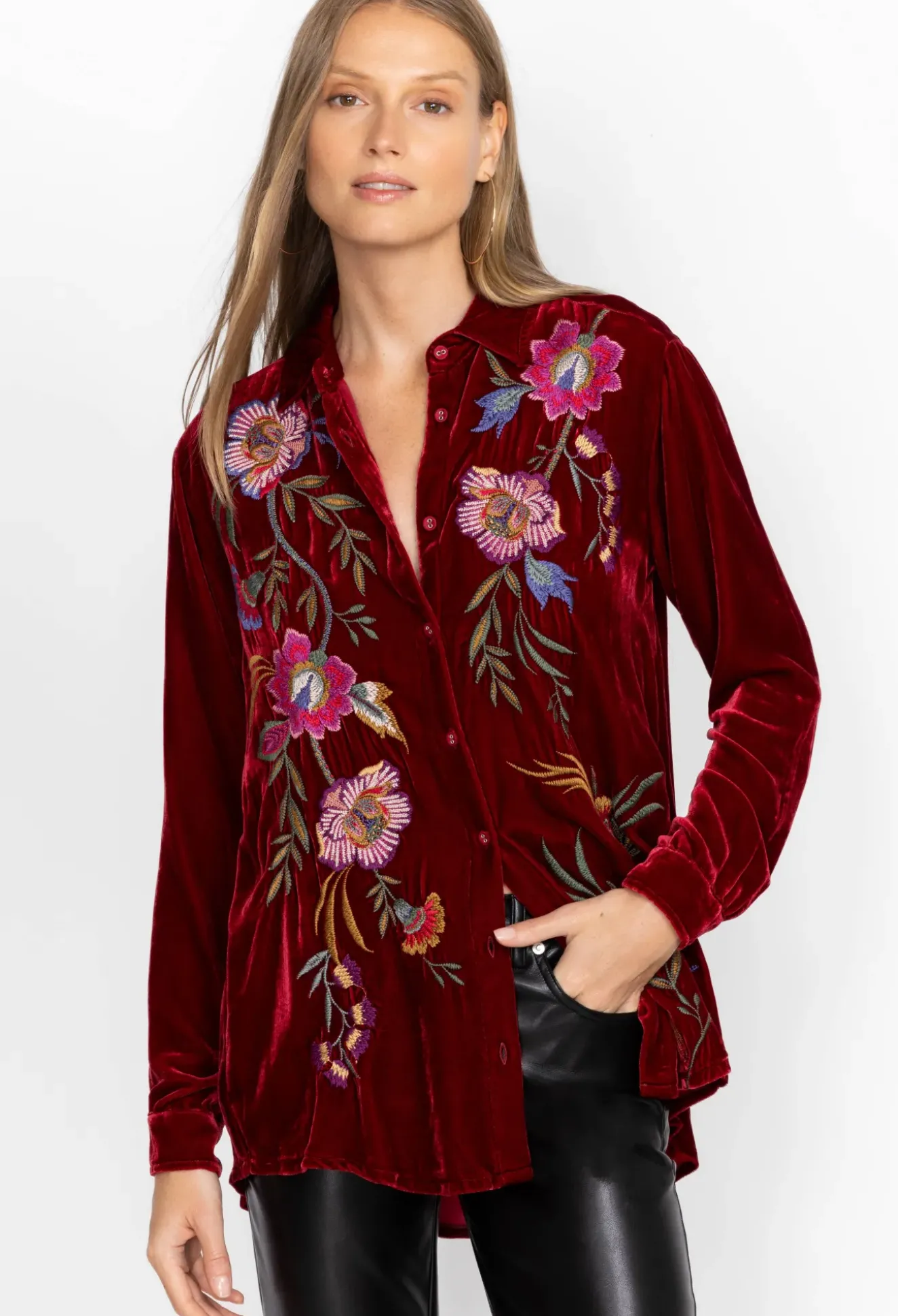 Sidonia Velvet Oversized Pleat Shirt