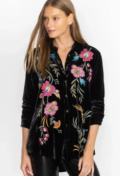 Sidonia Velvet Oversized Pleat Shirt