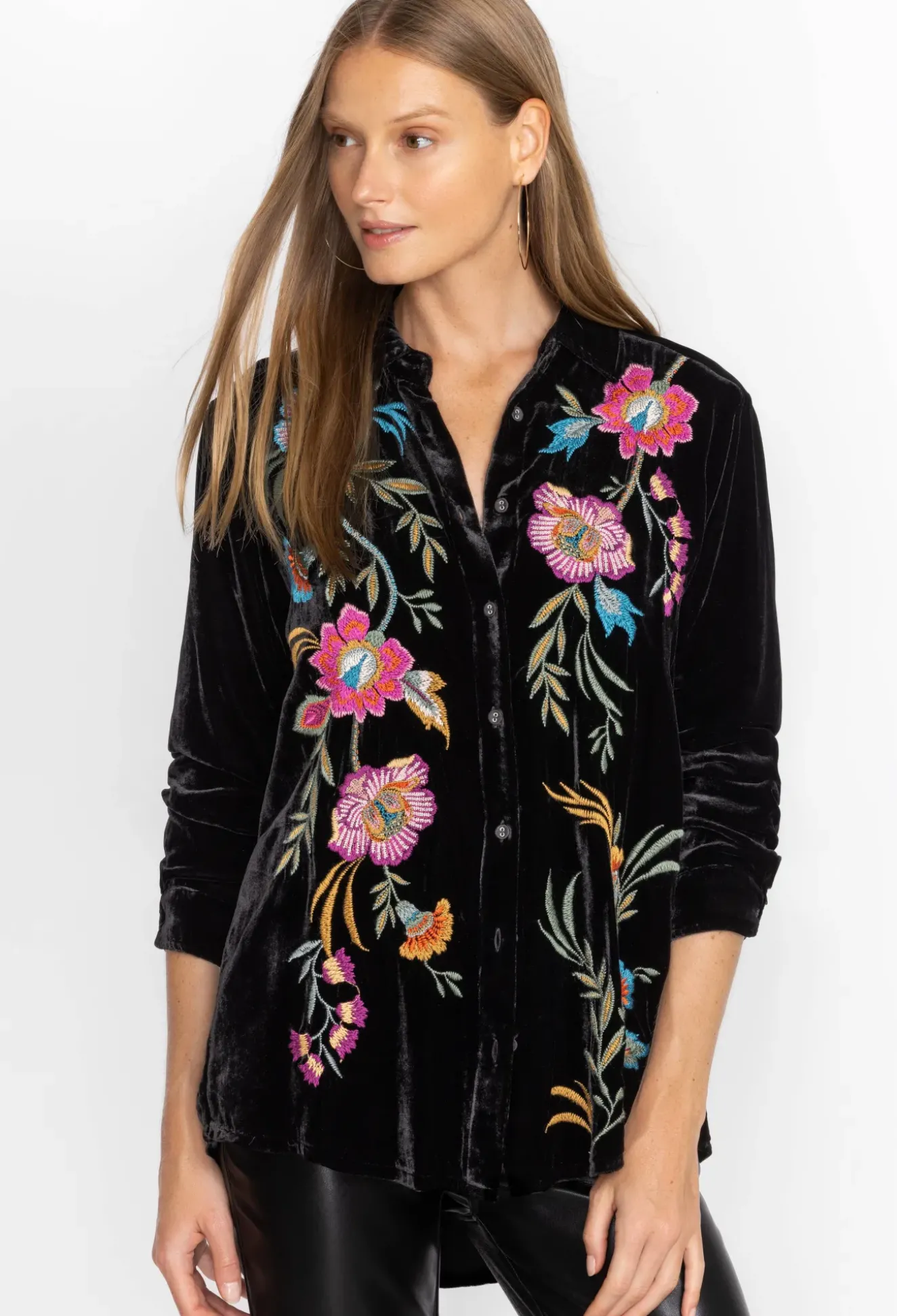 Sidonia Velvet Oversized Pleat Shirt