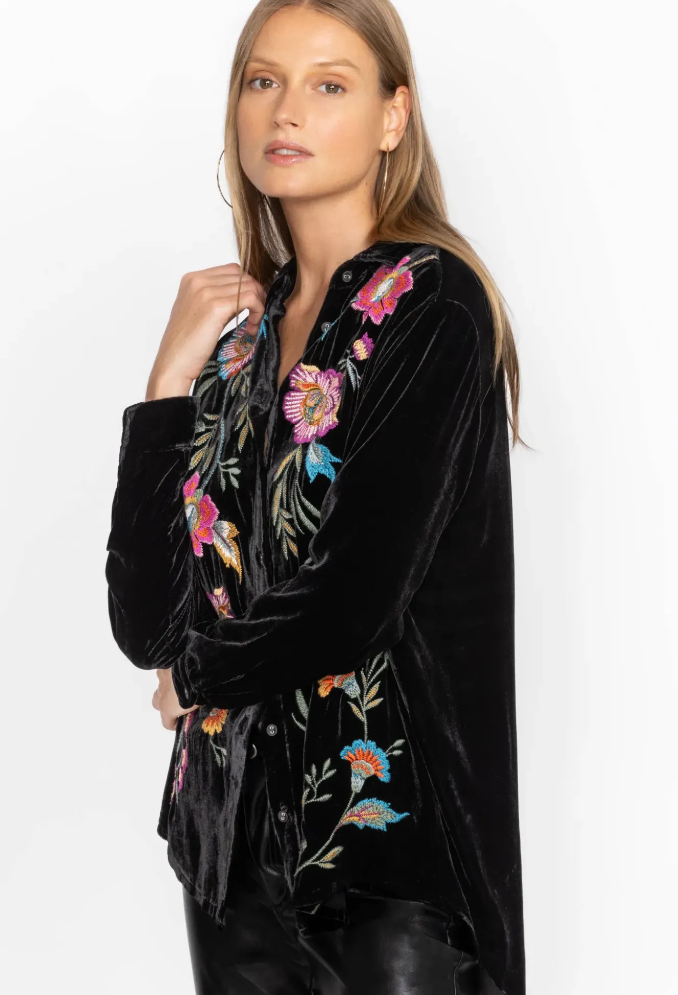 Sidonia Velvet Oversized Pleat Shirt