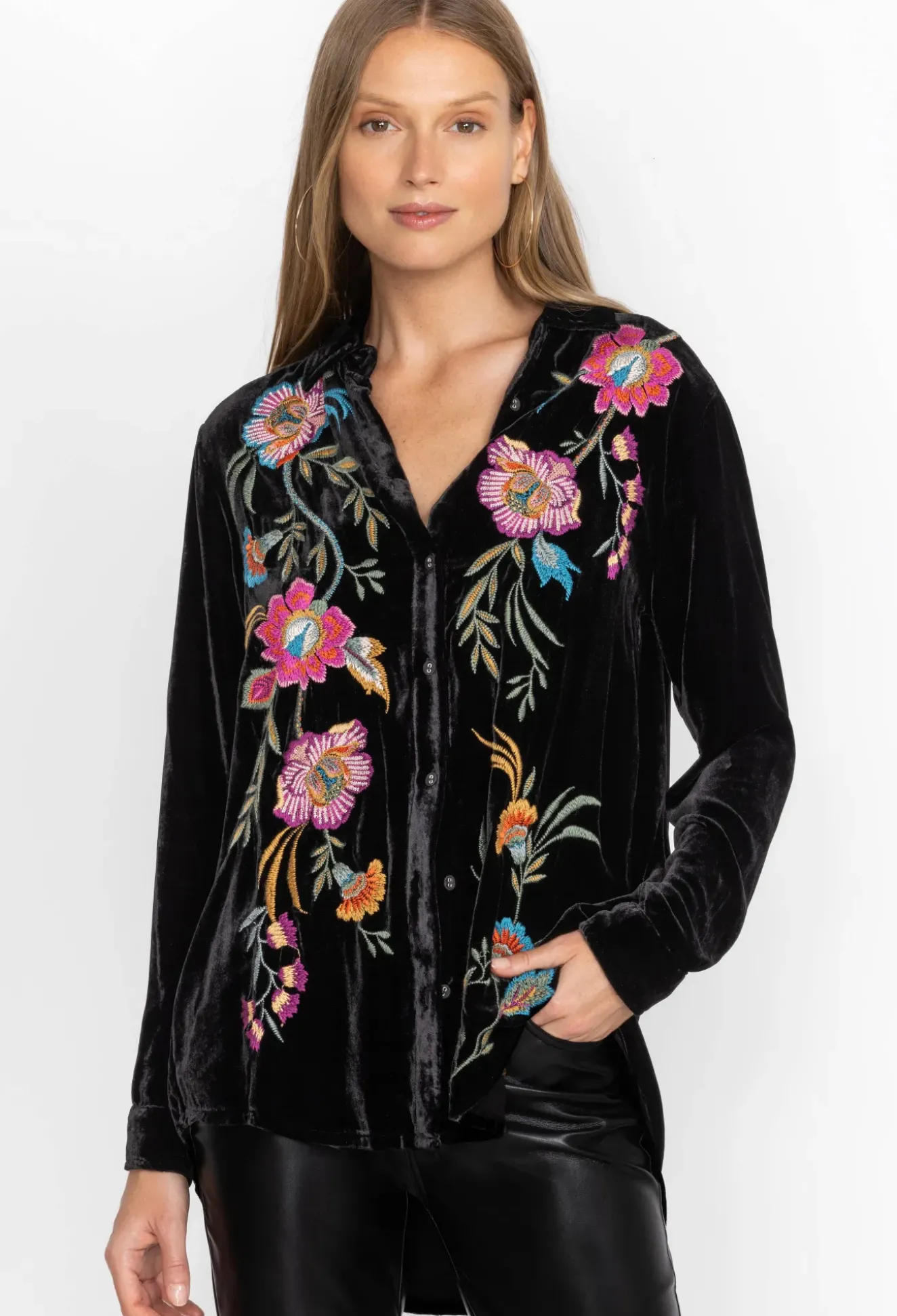 Sidonia Velvet Oversized Pleat Shirt