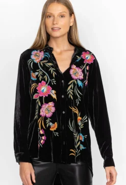Sidonia Velvet Oversized Pleat Shirt