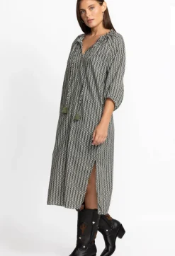 Split Ruffle Neck Midi