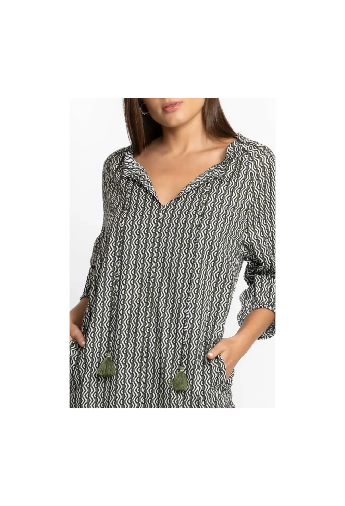 Split Ruffle Neck Midi