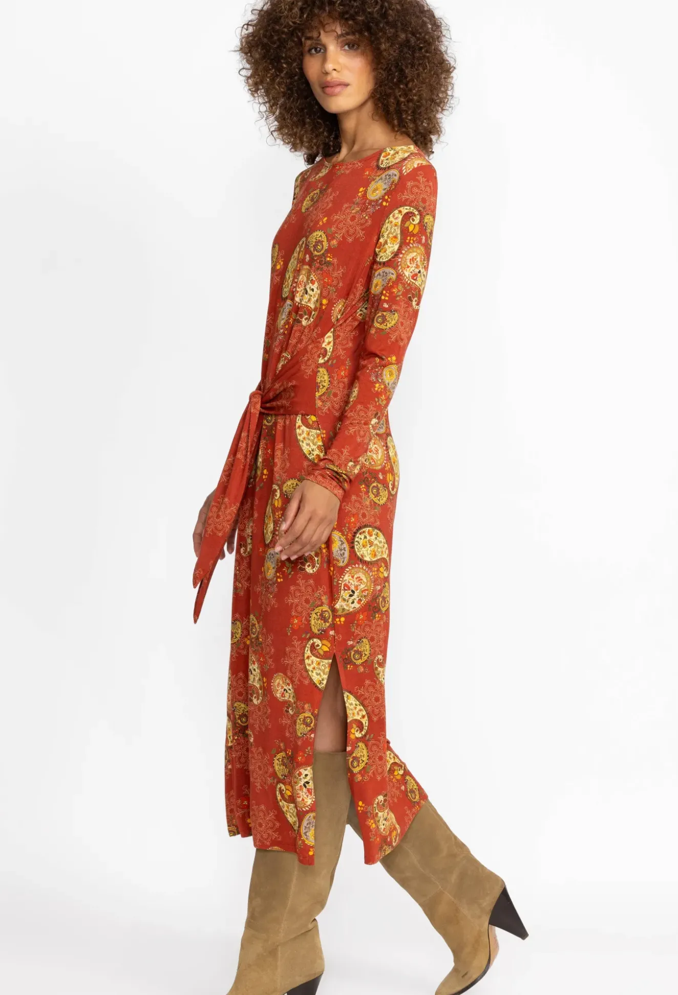 The Janie Favorite Long Sleeve Tie Front Knit Dress
