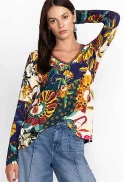 The Janie Favorite Long Sleeve V-Neck Swing Tee