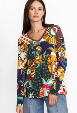 The Janie Favorite Long Sleeve V-Neck Swing Tee