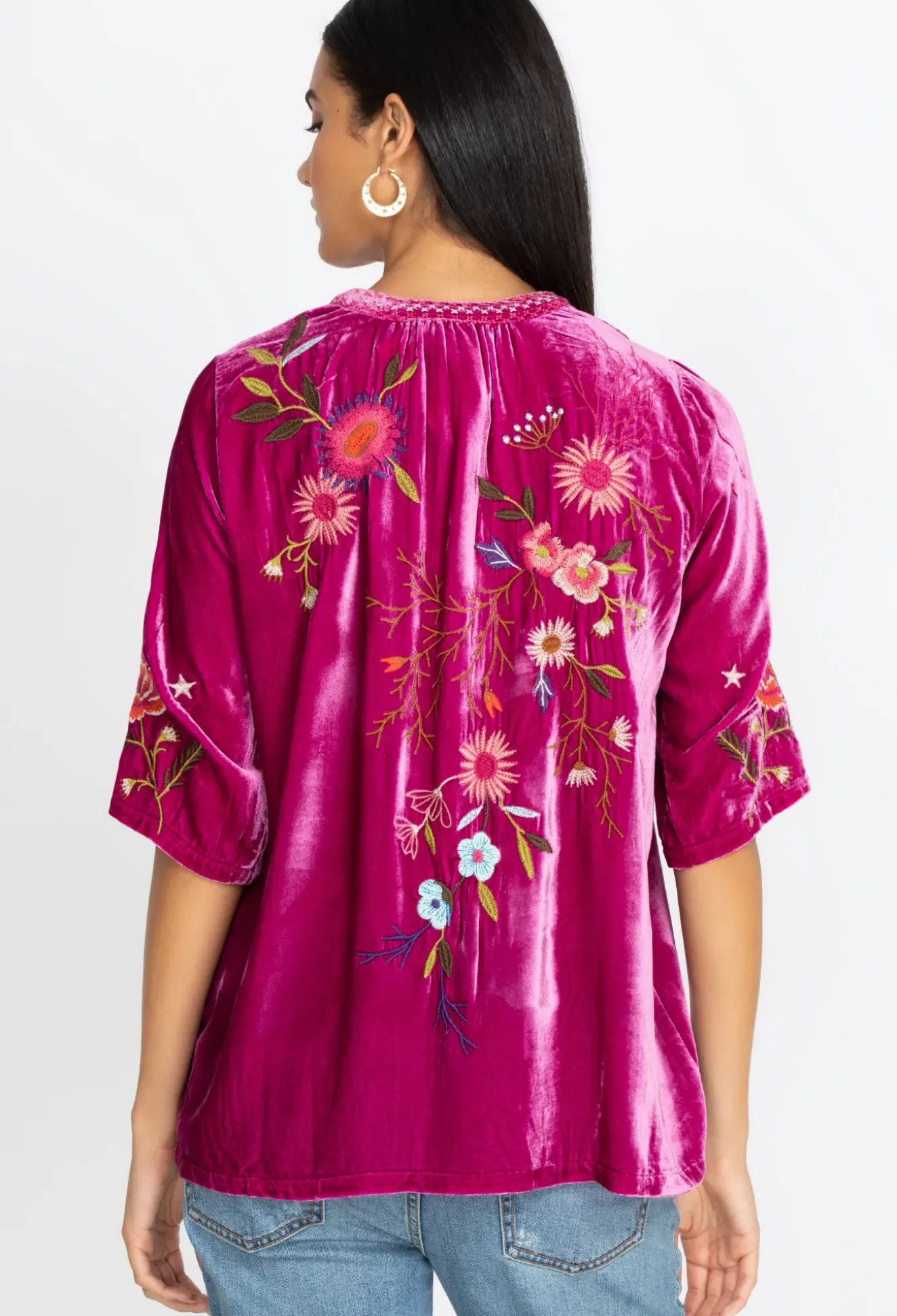 Ulla Velvet Easy V-Neck Blouse