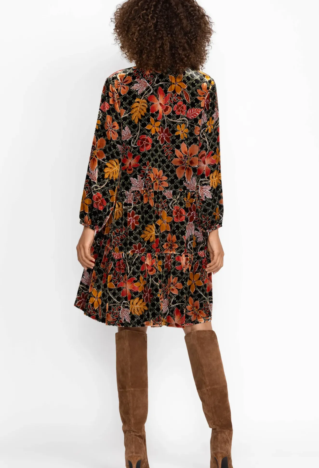 Velvet Field Tiered Dress
