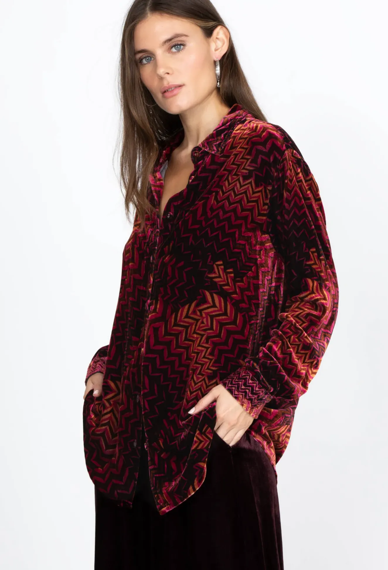 Velvet Oversized Shirt