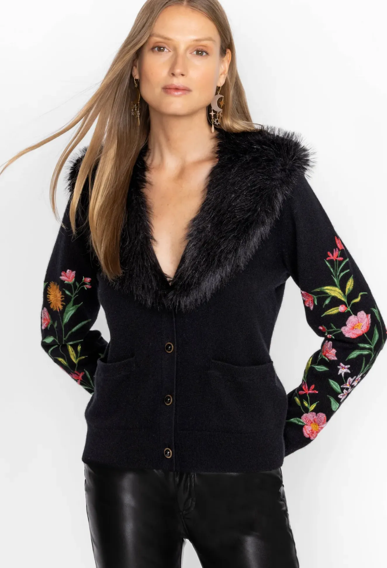 Vista Faux Fur Collar Cardigan