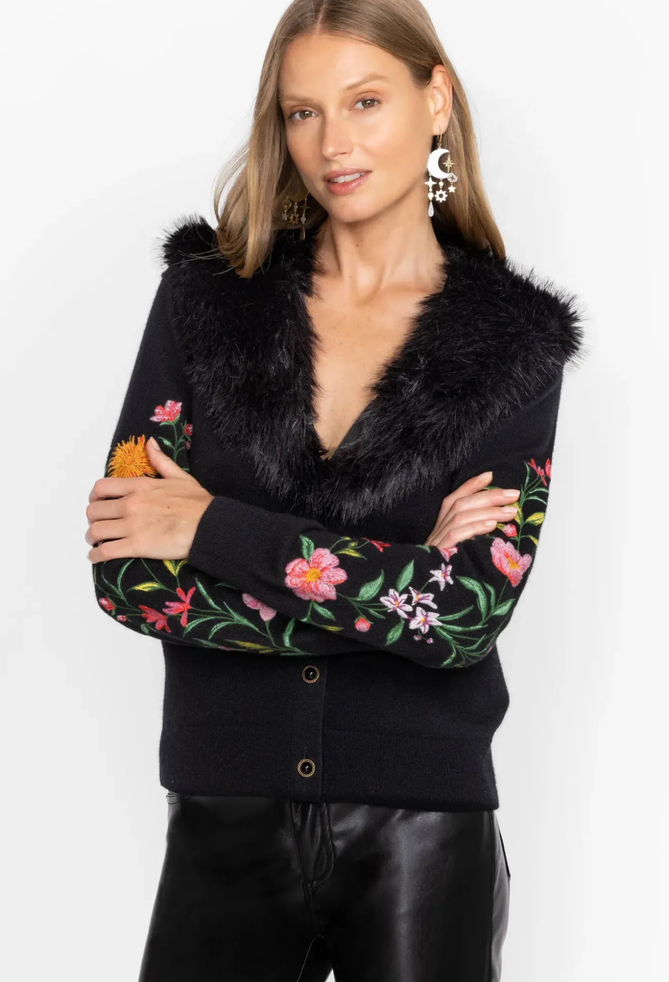 Vista Faux Fur Collar Cardigan