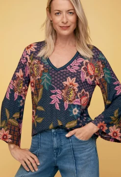 V-Neck Kimono Sleeve Tee