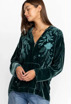 Wmns Frankie Velvet Pull On Hoodie
