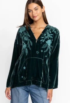Wmns Frankie Velvet Pull On Hoodie