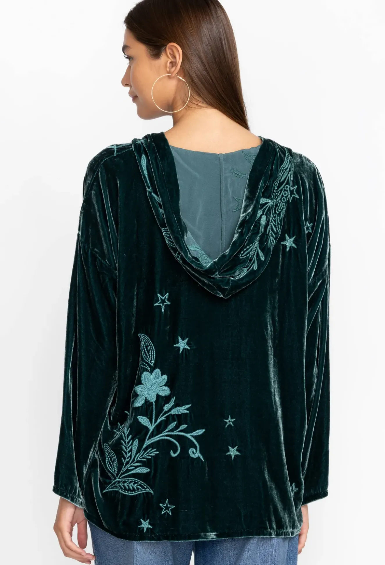 Wmns Frankie Velvet Pull On Hoodie