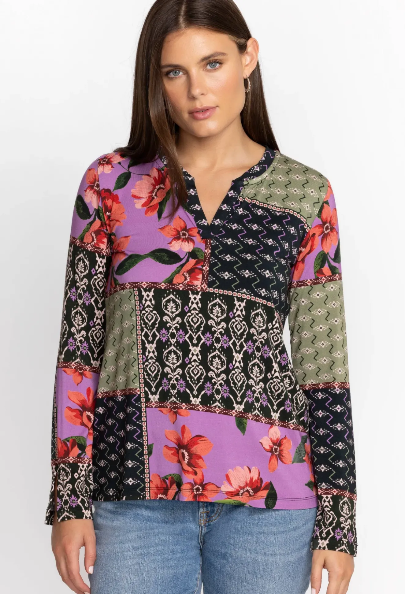 Zanda Split Neck Top