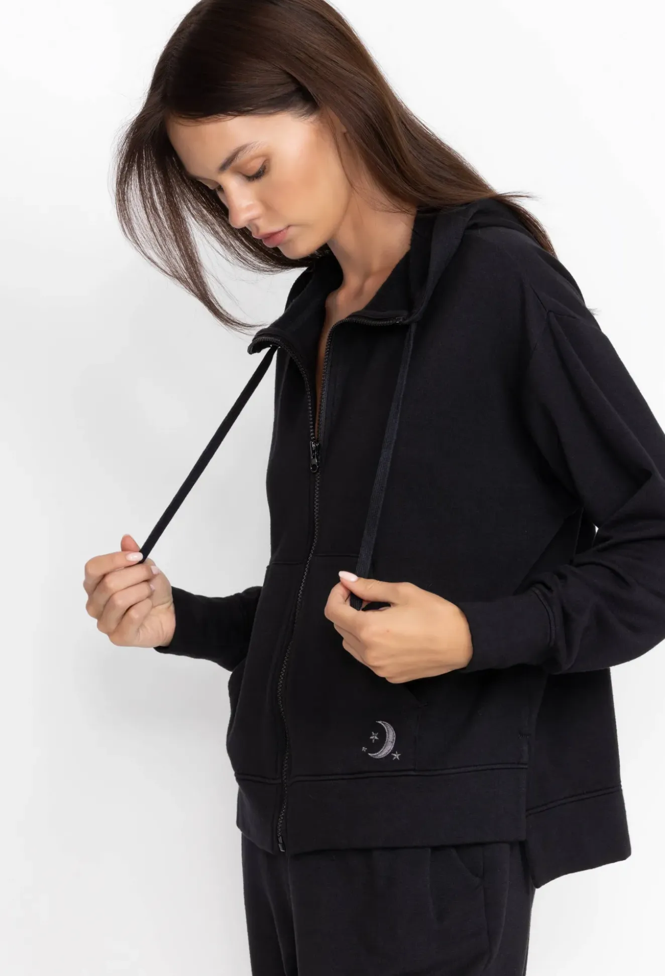 Zip Hoodie W/ Side Slits