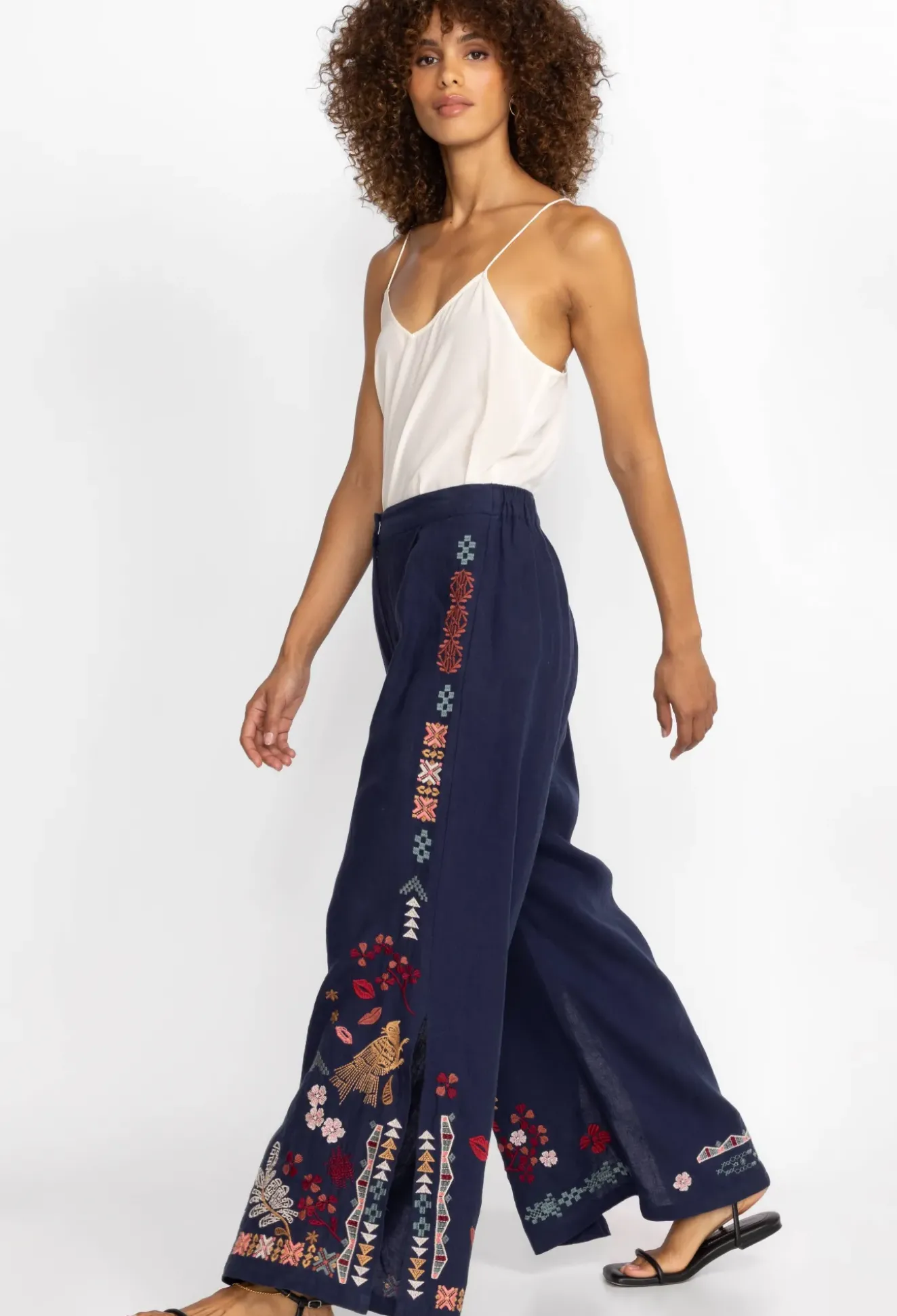 Zuzu High Slit Linen Pant
